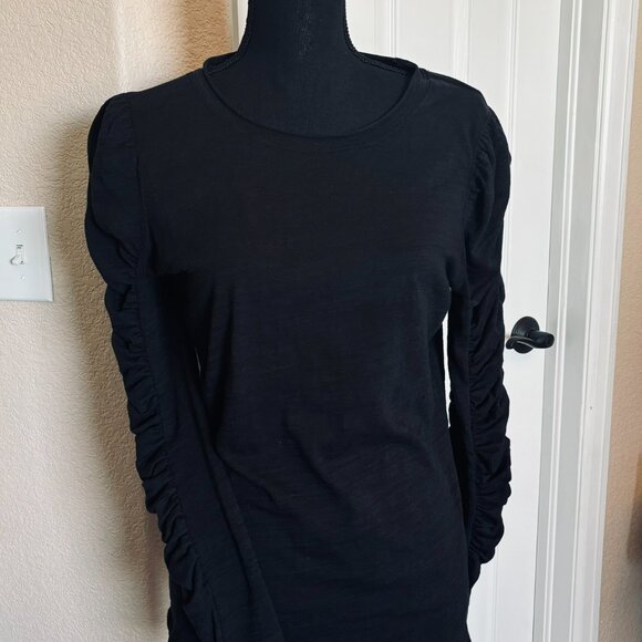 We the Free-Faded black long sleeve shirt with roughed sleeves - Picture 2 of 4